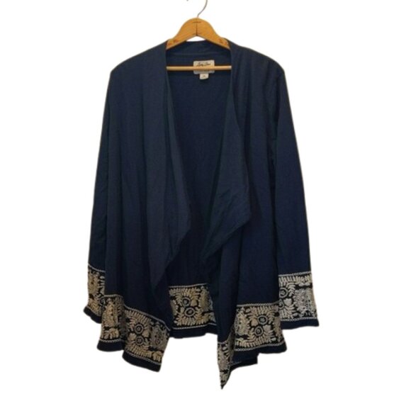 Lucky Brand Lucky Lotus Women's Size 2X Detail Hem Open Front Cardigan Sweater - Picture 16 of 16